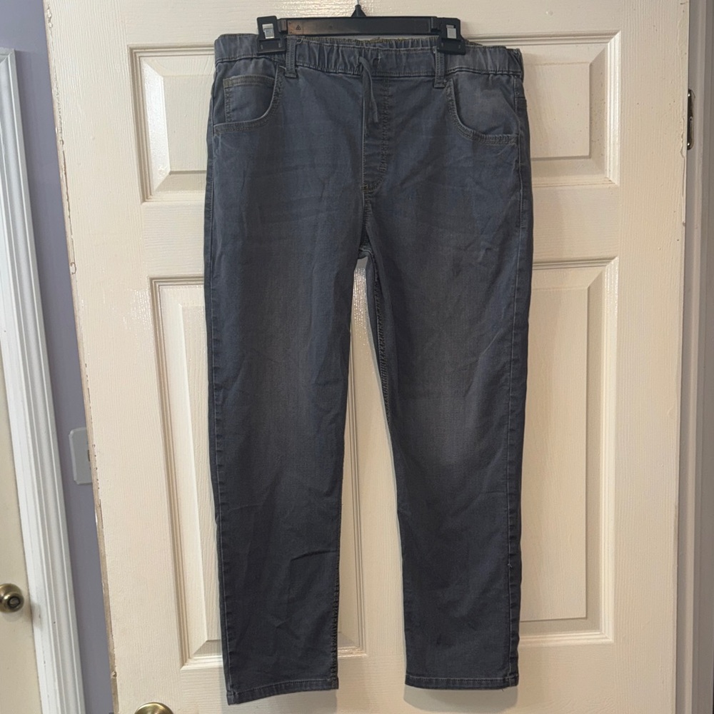Wrangler Boys 18 Husky Charcoal Gray Drawstring Waist Jeans